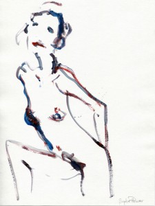nu peinture acrylique sophie plouvier
