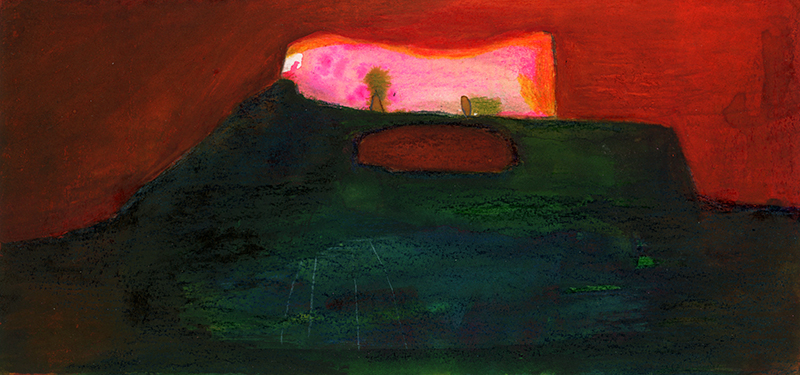 paysage-imaginaire-Peinture encre aquarelle Sophie Plouvier 08