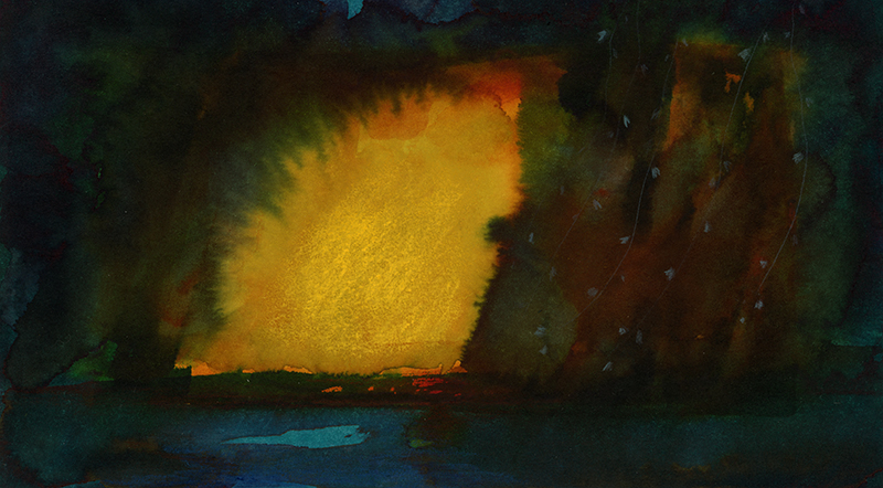 paysage-imaginaire-Peinture encre aquarelle Sophie Plouvier 09