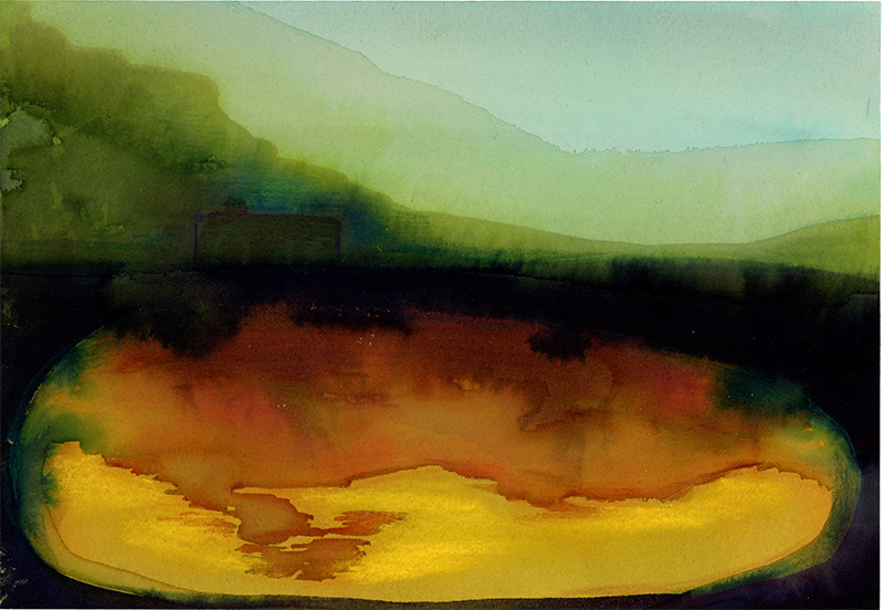 paysage-imaginaire-Peinture encre aquarelle Sophie Plouvier 31