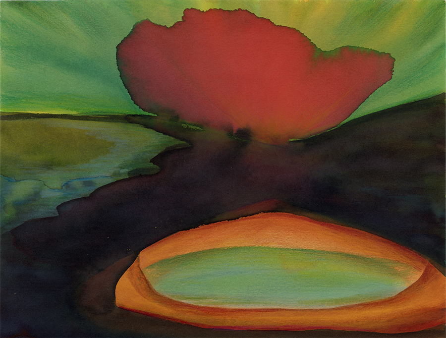 paysage-imaginaire-Peinture encre aquarelle Sophie Plouvier 32